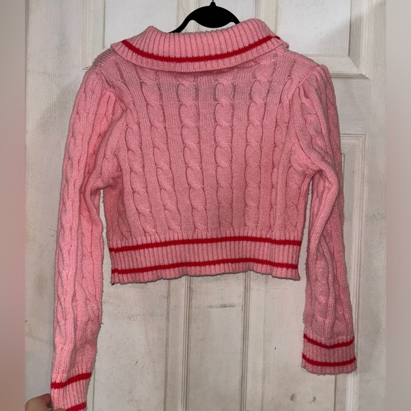 Cropped Coquette pink sweater - Picture 3 of 3